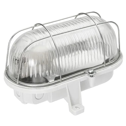 NOVA Bulleye buitenlamp 20 cm E27 glas met stalen korf IP44 wit