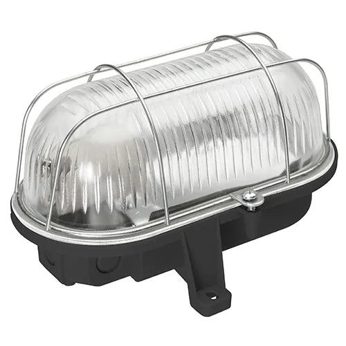NOVA Bulleye buitenlamp 20 cm E27 glas met stalen korf IP44 zwart