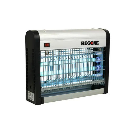 BeGone Vliegenlamp with 2 x 8W bulbs, designed for 50 m², visible in the image with a sleek, modern design for insect control.