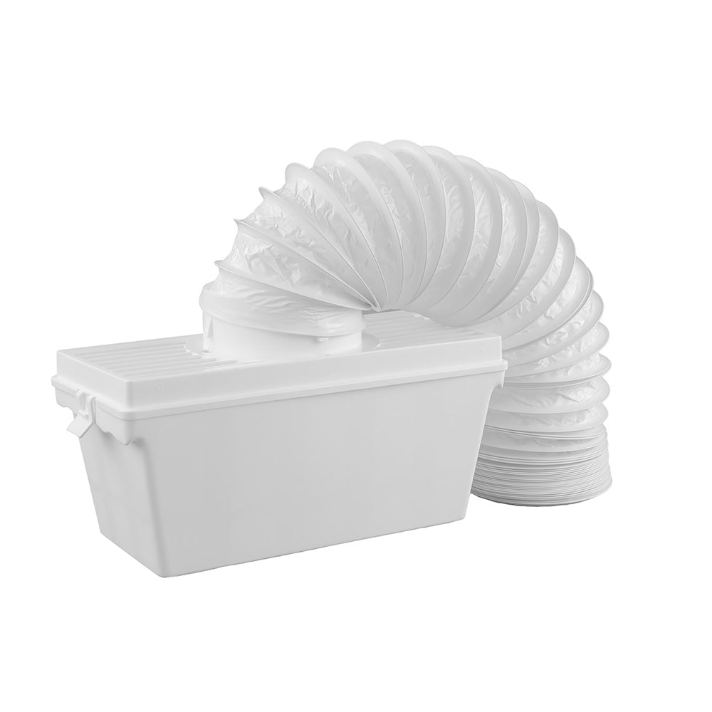 Nedco condens opvangbak voor drogers, plastic water collection tray with handle, designed for efficient moisture drainage.