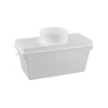 Nedco condens opvangbak voor drogers, plastic container for collecting water, shown in a close-up image.