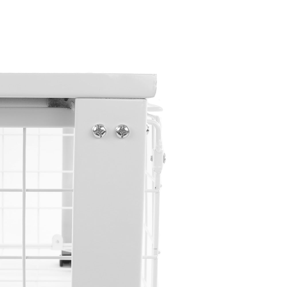Adjustable Nedco washing machine riser with built-in wire basket for easy laundry access and space saving.