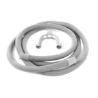Nedco wasmachine afvoerslang with bend, 1.5 meters long, flexible plastic drain pipe for washing machine drainage.