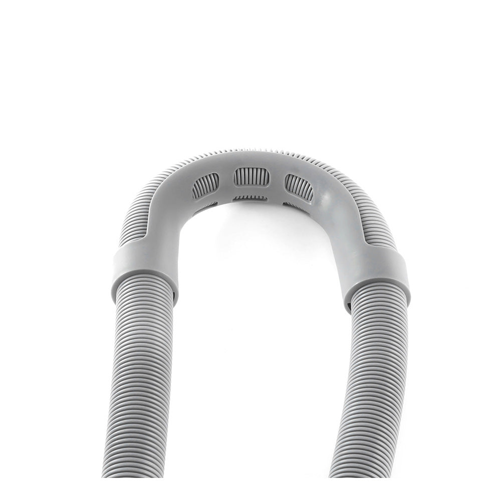 Nedco wasmachine afvoerslang with 1.5m length and elbow bend for efficient drainage.