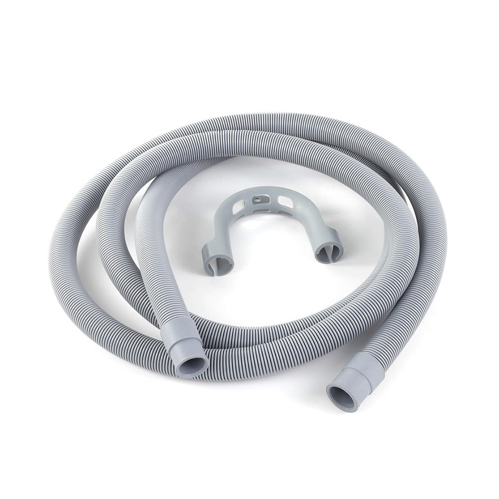 Nedco wasmachine afvoerslang with 3.5m length and bend, flexible water drainage hose for washing machines.