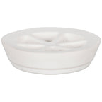 Set of four white Nedco washing machine vibration dampers, universal design for reducing noise and movement.