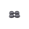Set of four black Nedco washing machine vibration dampers, universal size, designed to reduce noise and movement.