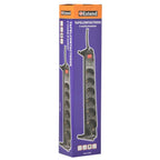 Black VB Extend 6-outlet surge protection power strip with rotating plugs and 3-meter cord on a product display.