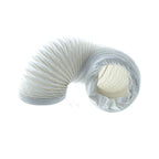Nedco white plastic dryer vent hose, 1.5 meters long with 102mm diameter, flexible for efficient air exhaust.