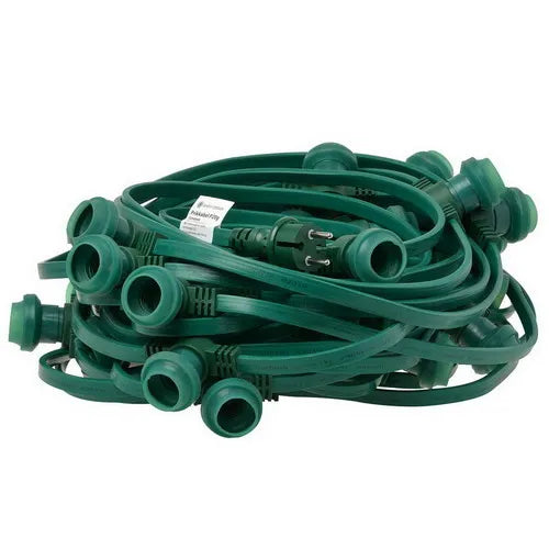 Simply Design prikkabelset 20 meter met 35 E27 fittingen groen