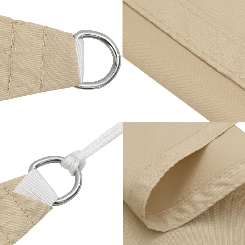 Schaduwdoek vierkant beige waterdicht oxford stof detail 6