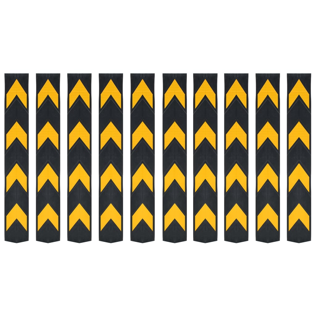 Hoekbeschermers reflecterend 80 cm rubber - 10 stuks