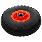 Massieve steekwagenwielen 3.00-4 260 x 85 mm zwart/rood