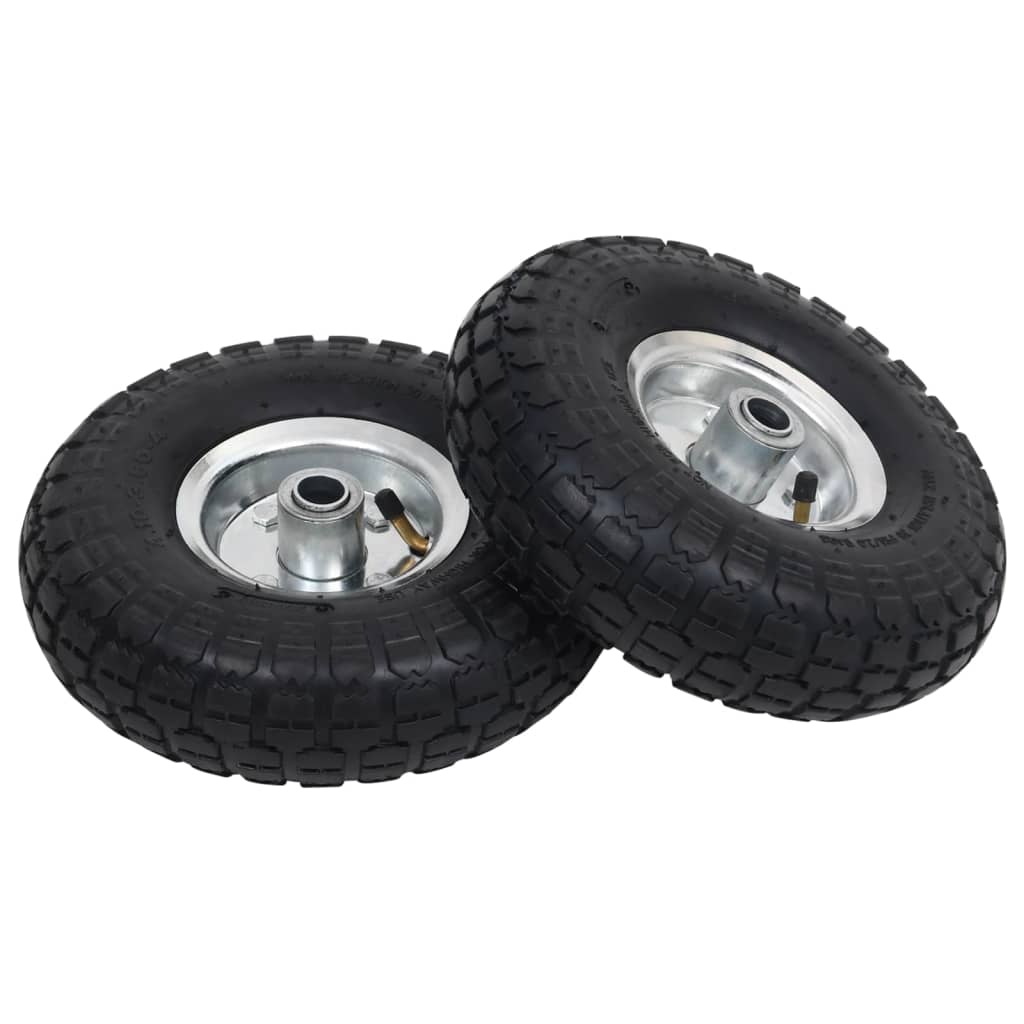 Steekwagenwielen 4.10/3.50-4 260 x 83 mm rubber zwart/zilver