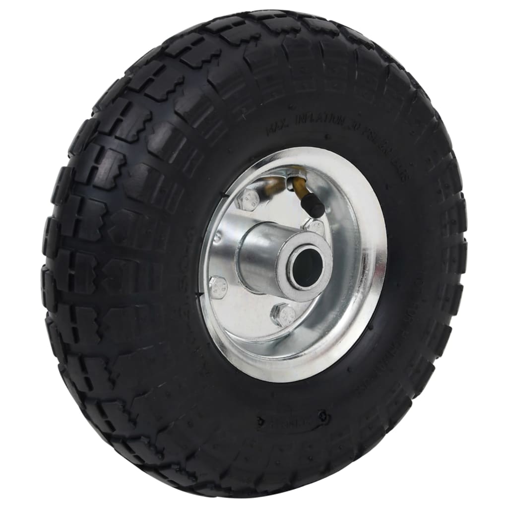 Steekwagenwielen 4.10/3.50-4 260 x 83 mm rubber zwart/zilver