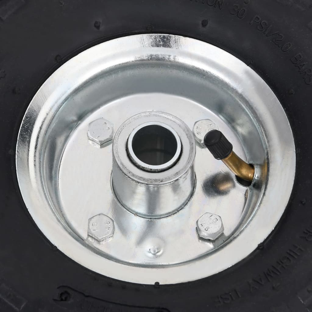 Steekwagenwielen 4.10/3.50-4 260 x 83 mm rubber zwart/zilver