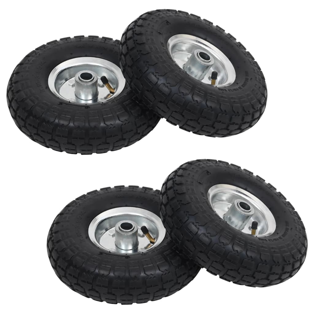 Steekwagenwielen 4.10/3.50-4 260 x 83 mm rubber zwart/zilver