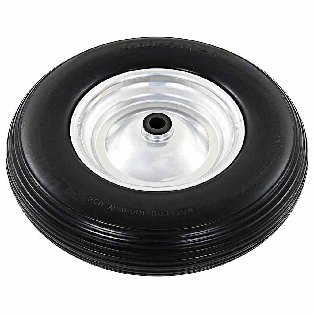 Massief kruiwagenwiel 4.00-8 390 mm zwart/zilver