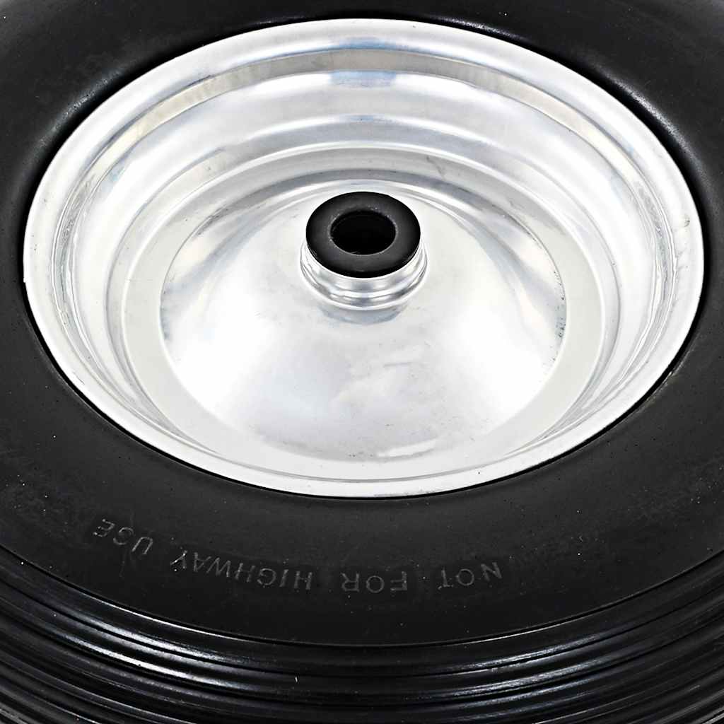 Massief kruiwagenwiel 4.00-8 390 mm zwart/zilver