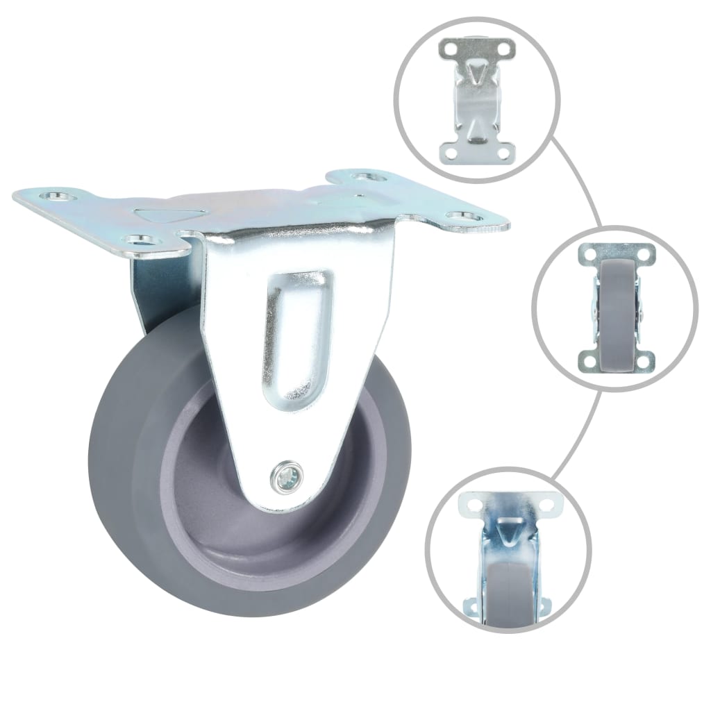 Vaste wielen 75 mm grijs