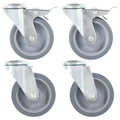 Zwenkwielen combinatie set 100 mm grijs