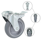 Zwenkwielen combinatie set 100 mm grijs