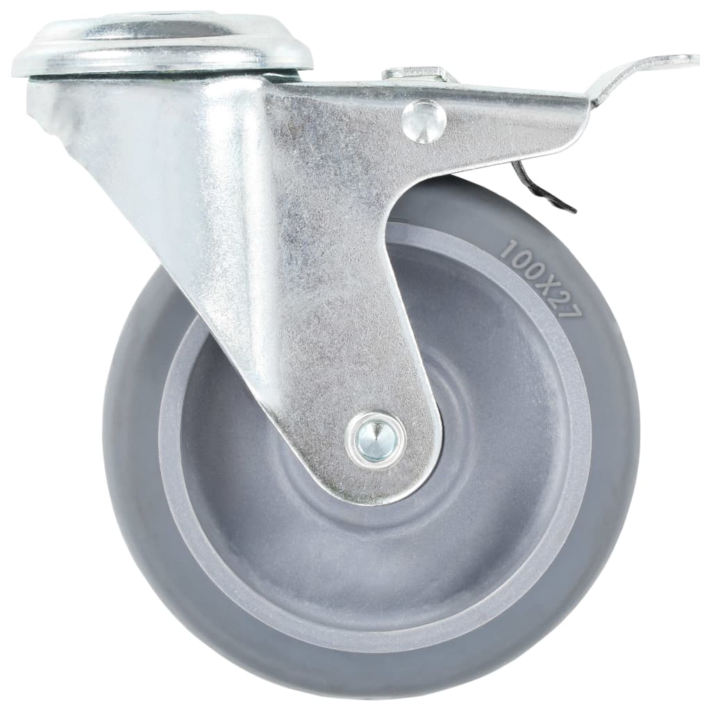 Zwenkwielen combinatie set 100 mm grijs