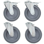 Zwenkwielen combinatie set 125 mm grijs