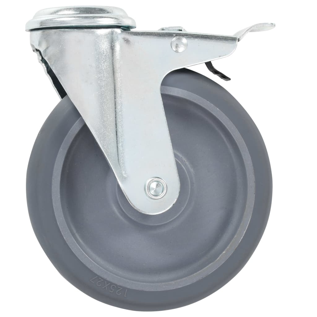 Zwenkwielen combinatie set 125 mm grijs