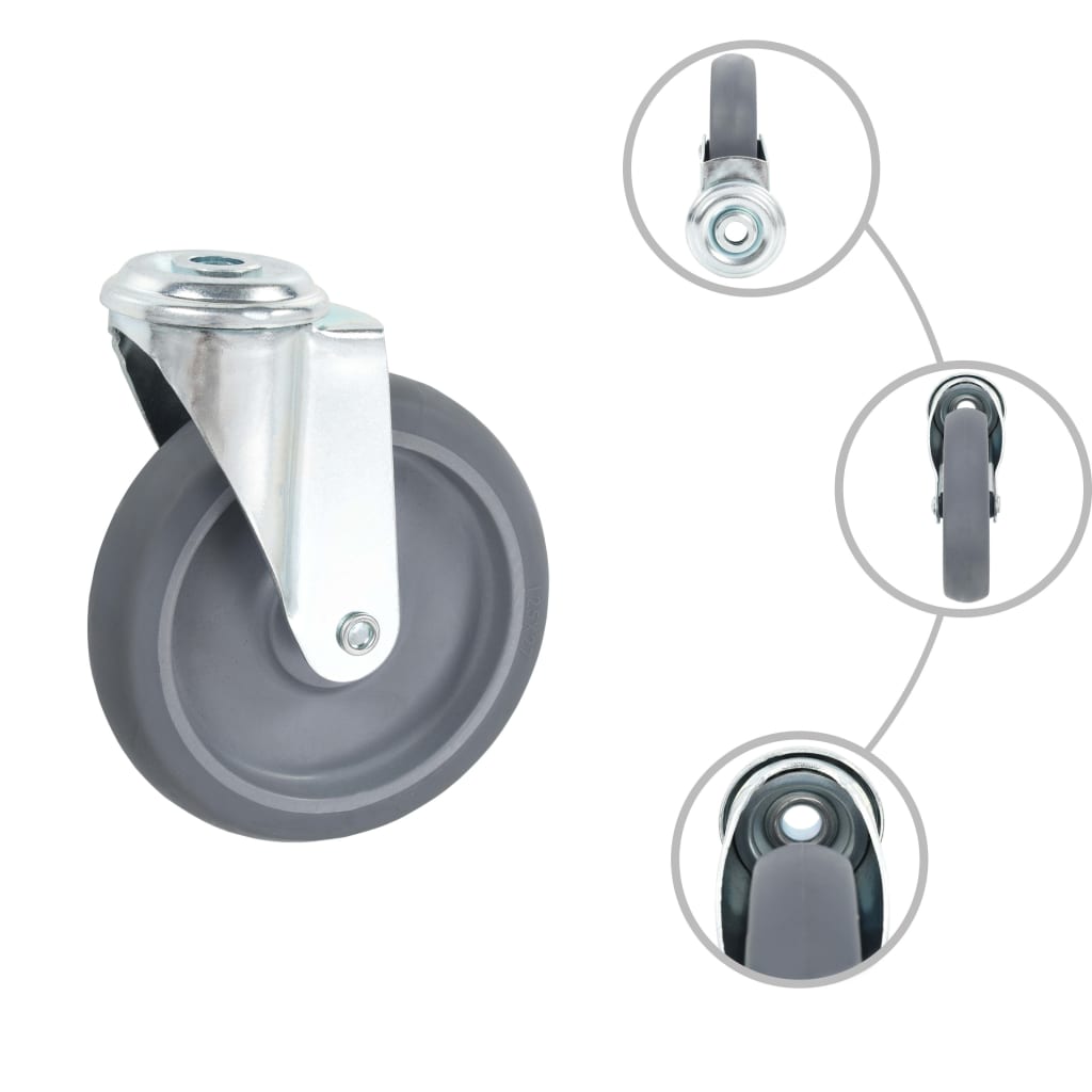 Zwenkwielen combinatie set 125 mm grijs