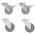 Zwenkwielen combinatie set 50 mm grijs