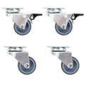 Dubbele zwenkwielen combinatie set 50 mm grijs
