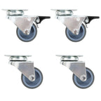Dubbele zwenkwielen combinatie set 50 mm grijs
