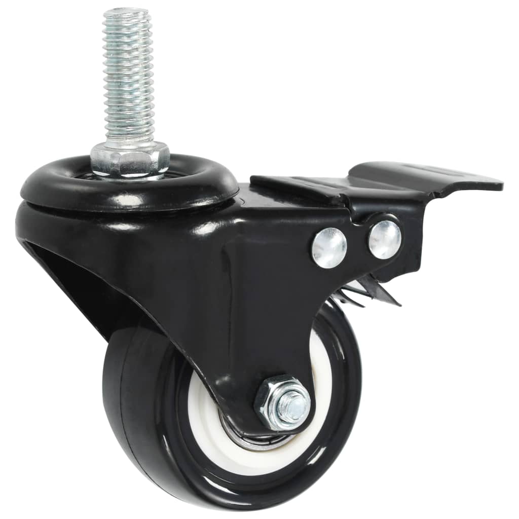 Zwenkwielen met remmen 50 mm zwart