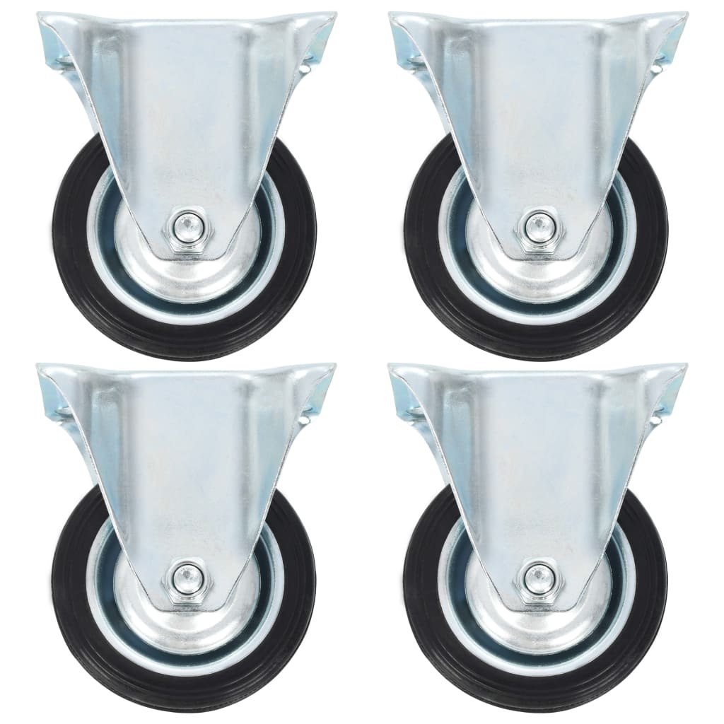 Vaste wielen 75 mm zwart