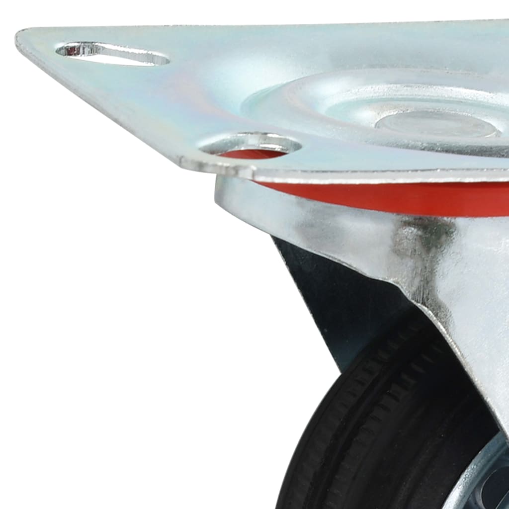 Zwenkwielen met montageplaat 75 mm zwart