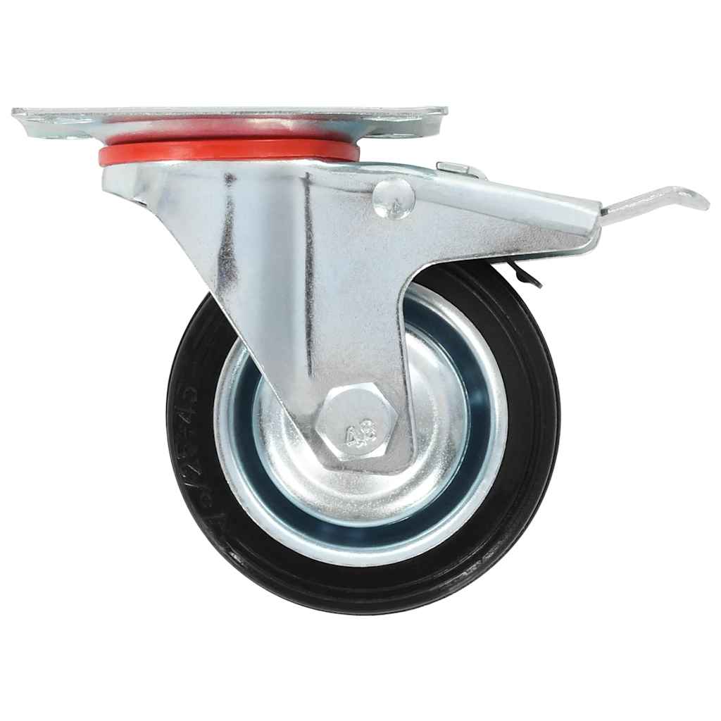 Zwenkwielen met remmen 75 mm zwart