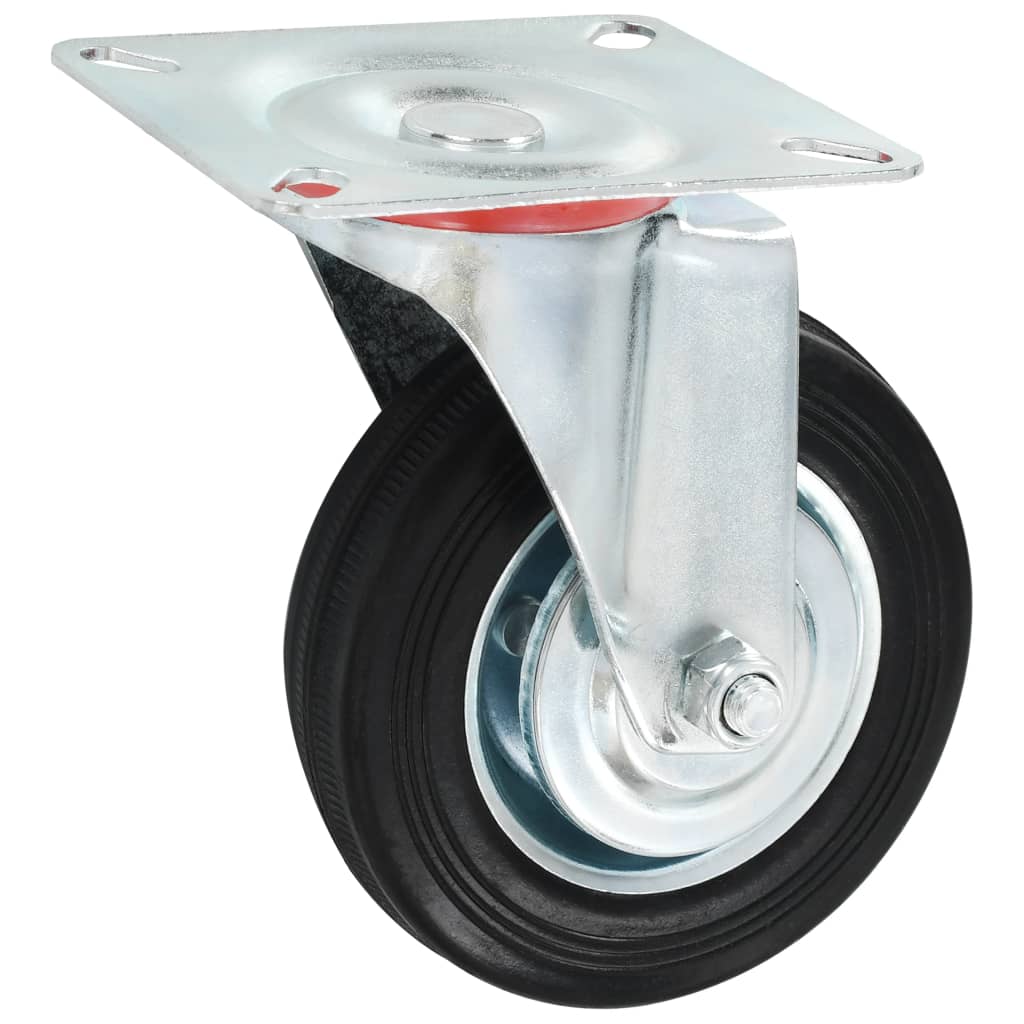 Zwenkwielen met montageplaat 100 mm zwart