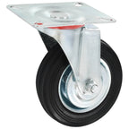 Zwenkwielen met montageplaat 100 mm zwart