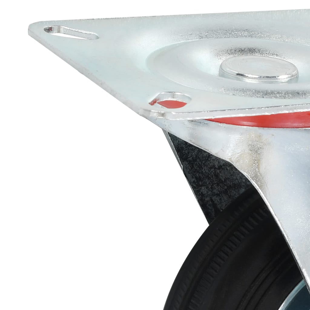 Zwenkwielen met montageplaat 100 mm zwart