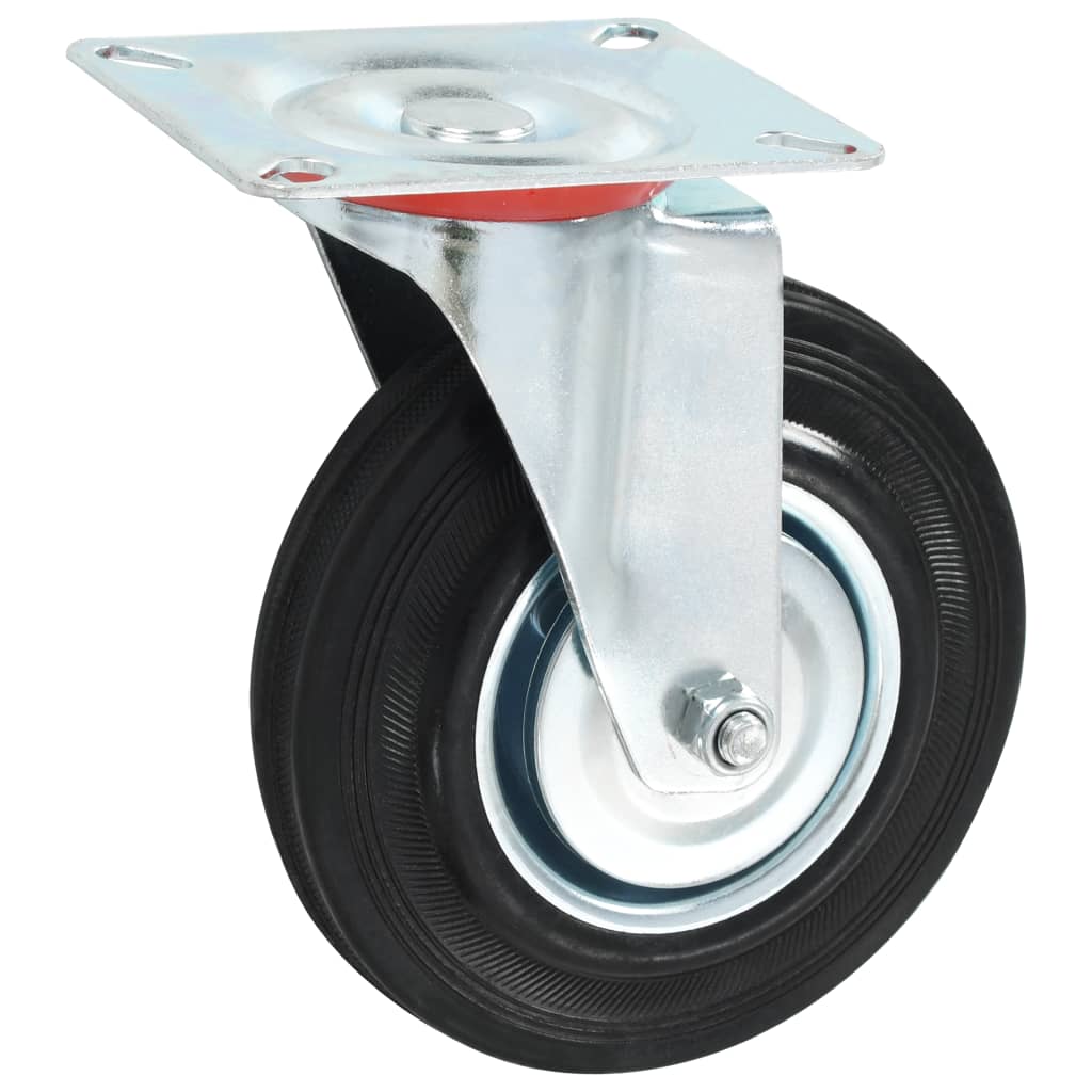 Zwenkwielen met montageplaat 125 mm zwart