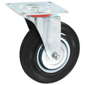 Zwenkwielen met montageplaat 125 mm zwart