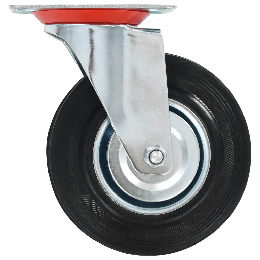 Zwenkwielen met montageplaat 125 mm zwart