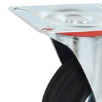 Zwenkwielen met montageplaat 125 mm zwart
