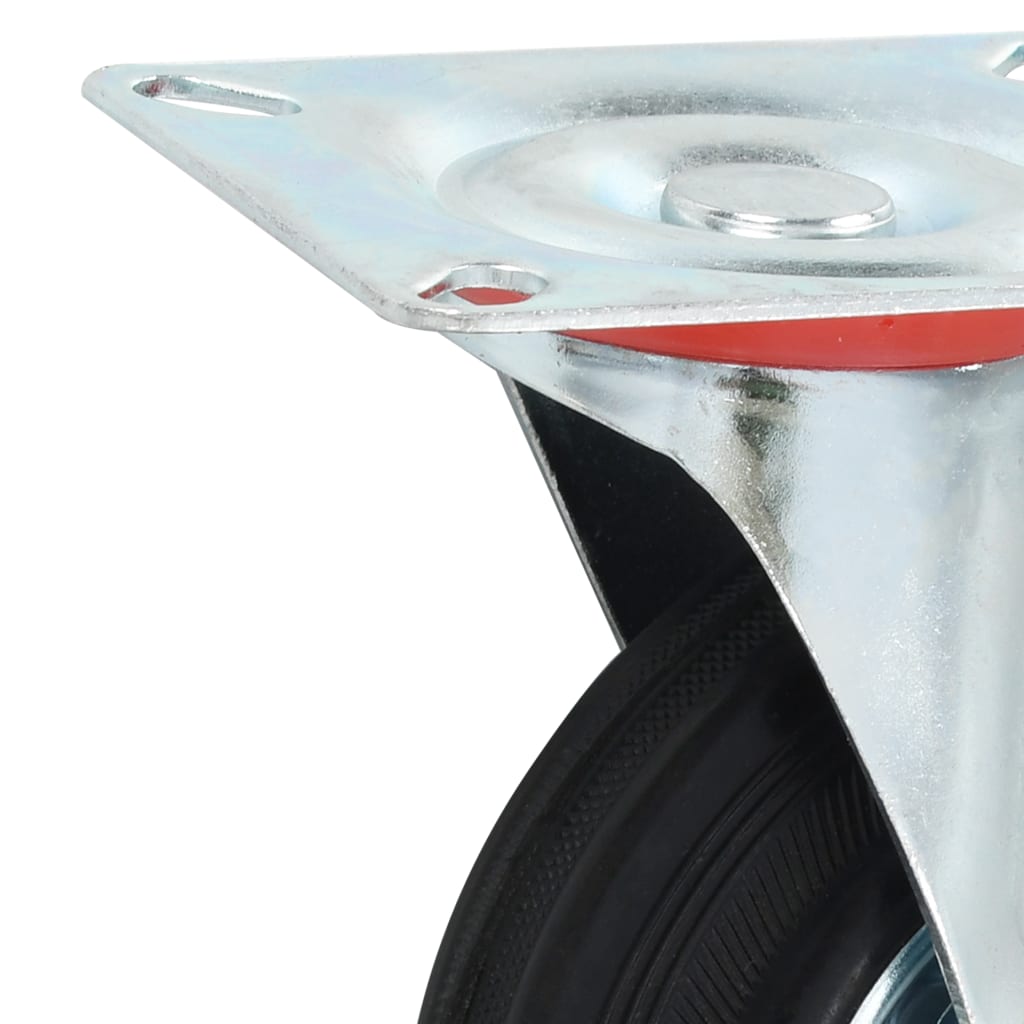 Zwenkwielen met montageplaat 125 mm zwart
