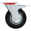 Zwenkwielen met remmen 125 mm zwart