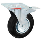 Zwenkwielen met remmen 125 mm zwart