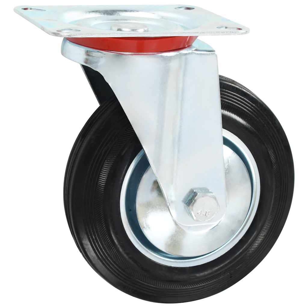 Zwenkwielen met montageplaat 160 mm zwart