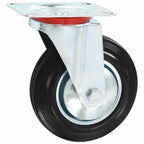 Zwenkwielen met montageplaat 160 mm zwart