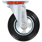 Zwenkwielen met montageplaat 160 mm zwart
